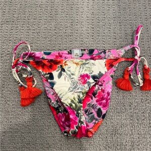 PQ Swim Floral Bikini Bottom with Tassels